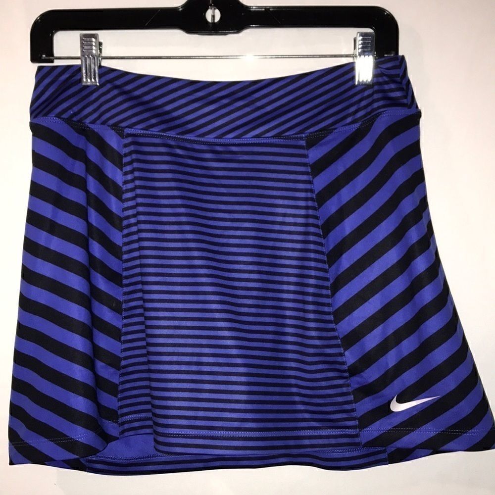 Nike Golf Dri-FIT Skort Purple Black Striped Athletic Tennis Skirt Small